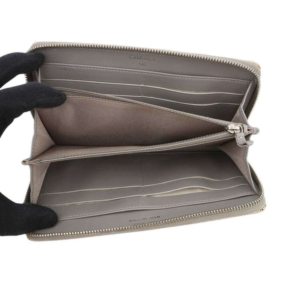 CHANEL Gold Leather Logo Wallet - Picture 4 of 16